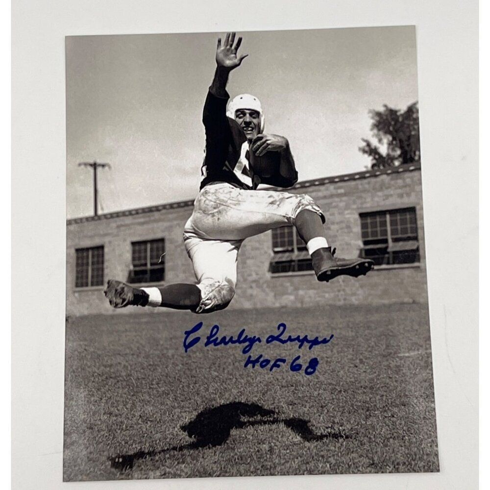 Football Legend Charley Trippi Signed Photo Black White 8X10 HOF Inscription